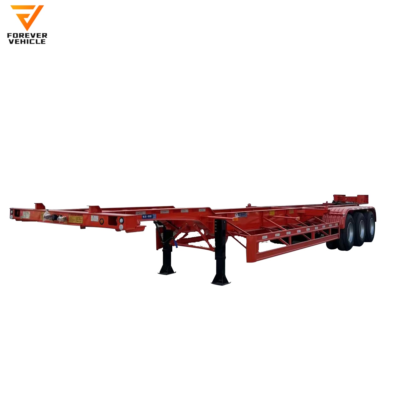2 Axle 3 Axle Steel Frame Trailer Durable Good Quality 25/30/40/45ft Container Transport Vehicle Chassis Trailer