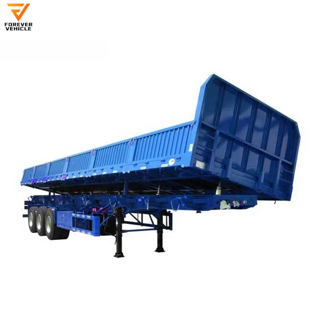 3 Axles 50Ton Side Dump Truck Trailer Side Tipper Dump Trailer