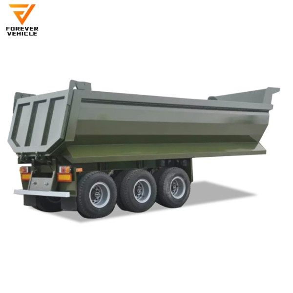 3 Axles 40t, 50t, 60t Heavy Loading Rear Dump Trailer Heavy Duty Dumping Semitrailer