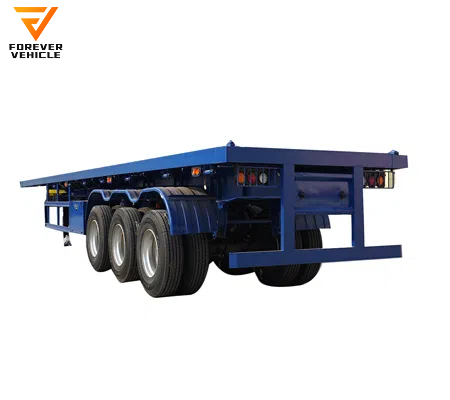 Brand New Semi-trailer 3-axle Flat Bed Semitrailer 40ft 20ft Container Logistic Transportation Truck 40ton Semi Trailer