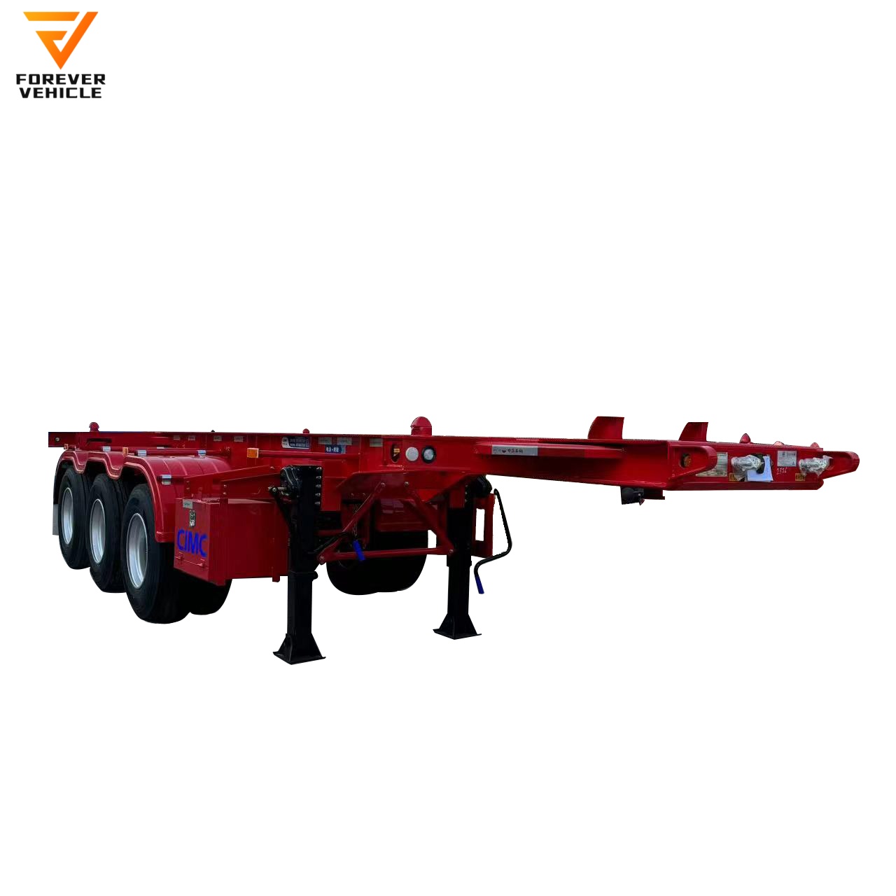 2 Axle 3 Axle Steel Frame Trailer Durable Good Quality 25/30/40/45ft Container Transport Vehicle Chassis Trailer