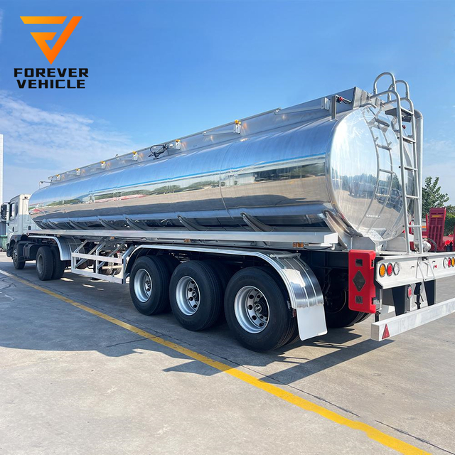 New Design Stainless Steel Aluminum Round Palm Oil Storage Tank Trailer Air Suspension 50000 Liter Fuel Tanker Semi Trailer