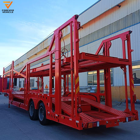 Best Selling Customized Mobile Metal Car Carrier Transport Trailer Double Deck Auto Car Carrier Semi Trailer