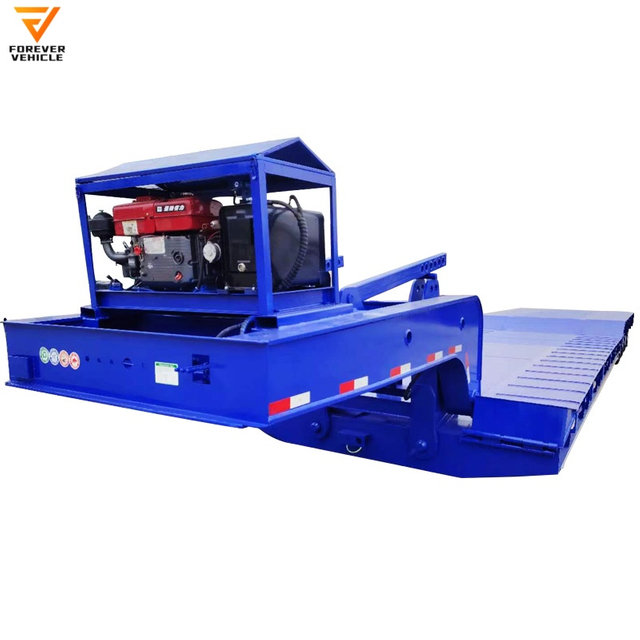Lowbed Trailer 3 Axle 4 Axle 80t Low Bed Detachable Goose Neck Trailer