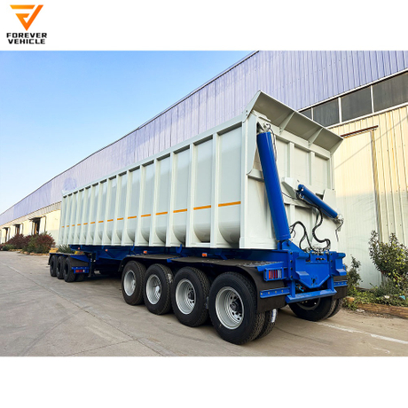 3 Axles 4 Axles Side Tipper Dump Semi Trailers Hydraulic Tilt Dump Trailer