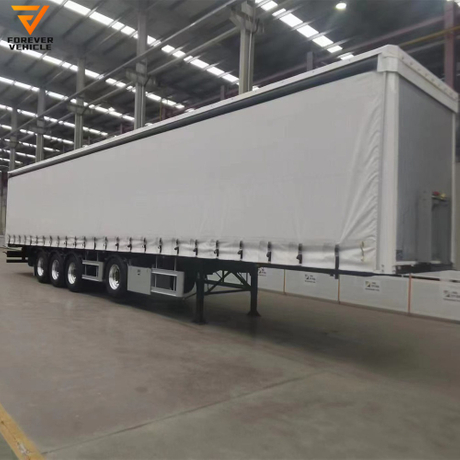 3 Axle 40ft 53ft Curtain Side Curtainsider Van Box Cargo Truck Trailer with Air Suspension