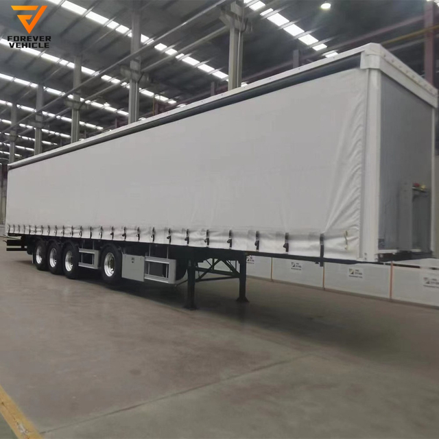 3 Axle 40ft 53ft Curtain Side Curtainsider Van Box Cargo Truck Trailer with Air Suspension