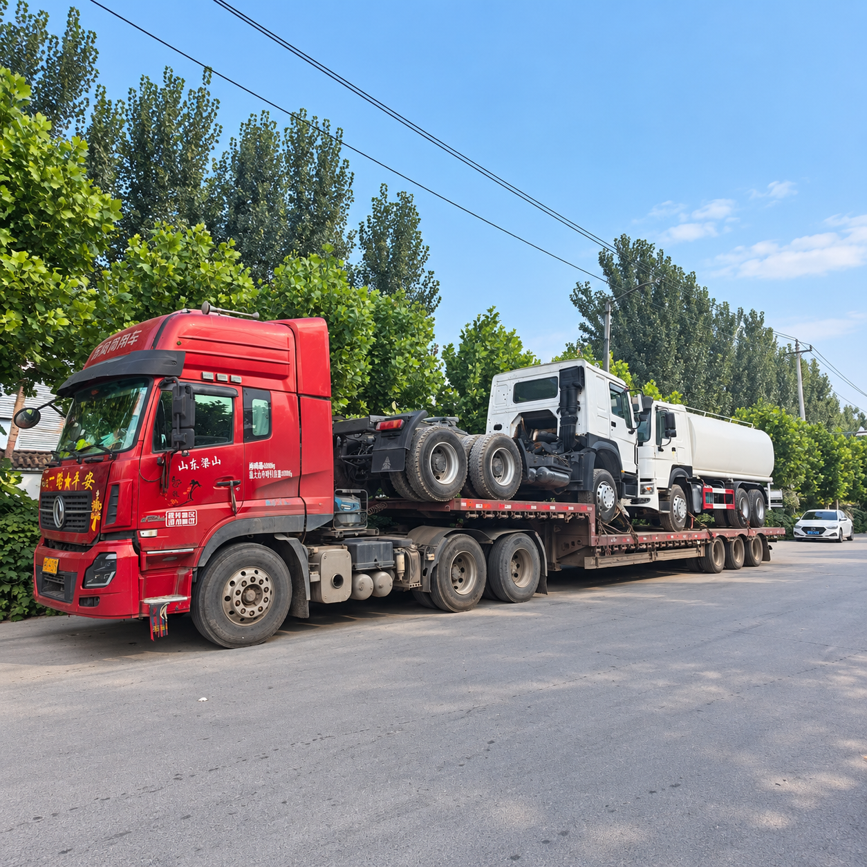 Two Sinotruk Howo-Hohan 8x4 dump trucks shipped to Madagascar.